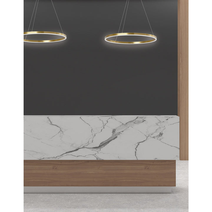 30W Colour Temperature Changing Chandelier, Aged Brass