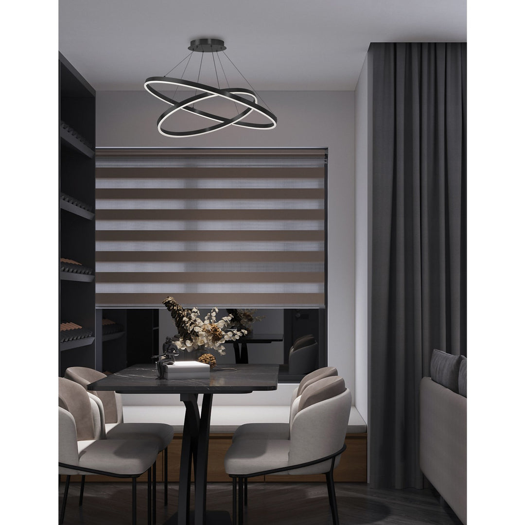 103W Colour Changing Temperature Chandelier, Matte Black