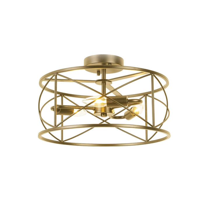3 Light Incandescent  Semi-Flush Mount Aged Brass by Dainolite