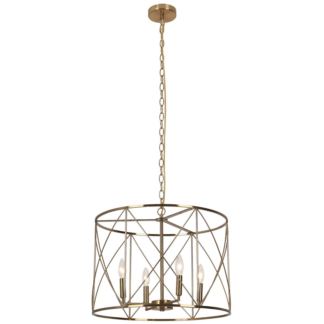 4 Light Incandescent  Semi-Flush Mount Aged Brass by Dainolite