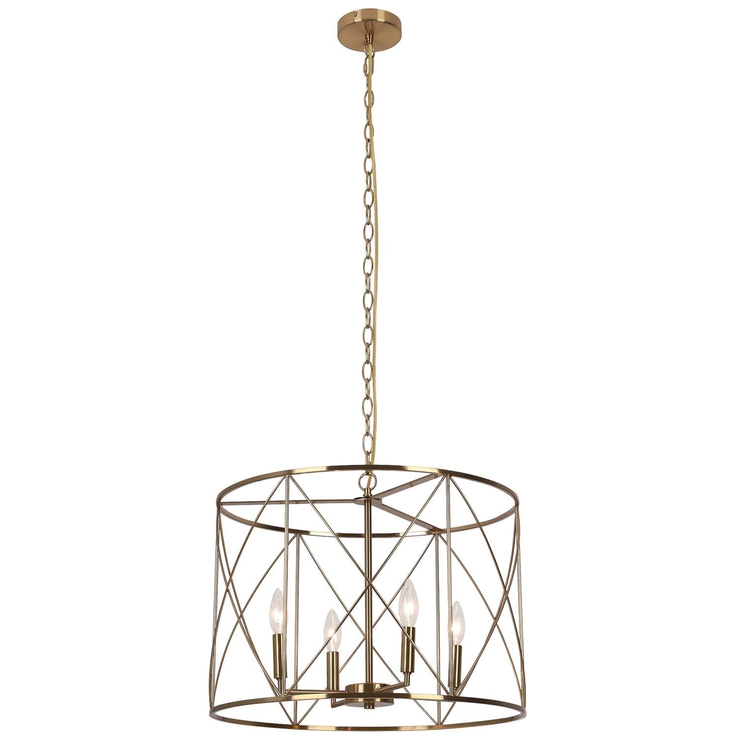 4 Light Incandescent  Semi-Flush Mount Aged Brass by Dainolite