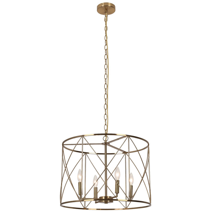 4 Light Incandescent  Semi-Flush Mount Aged Brass by Dainolite