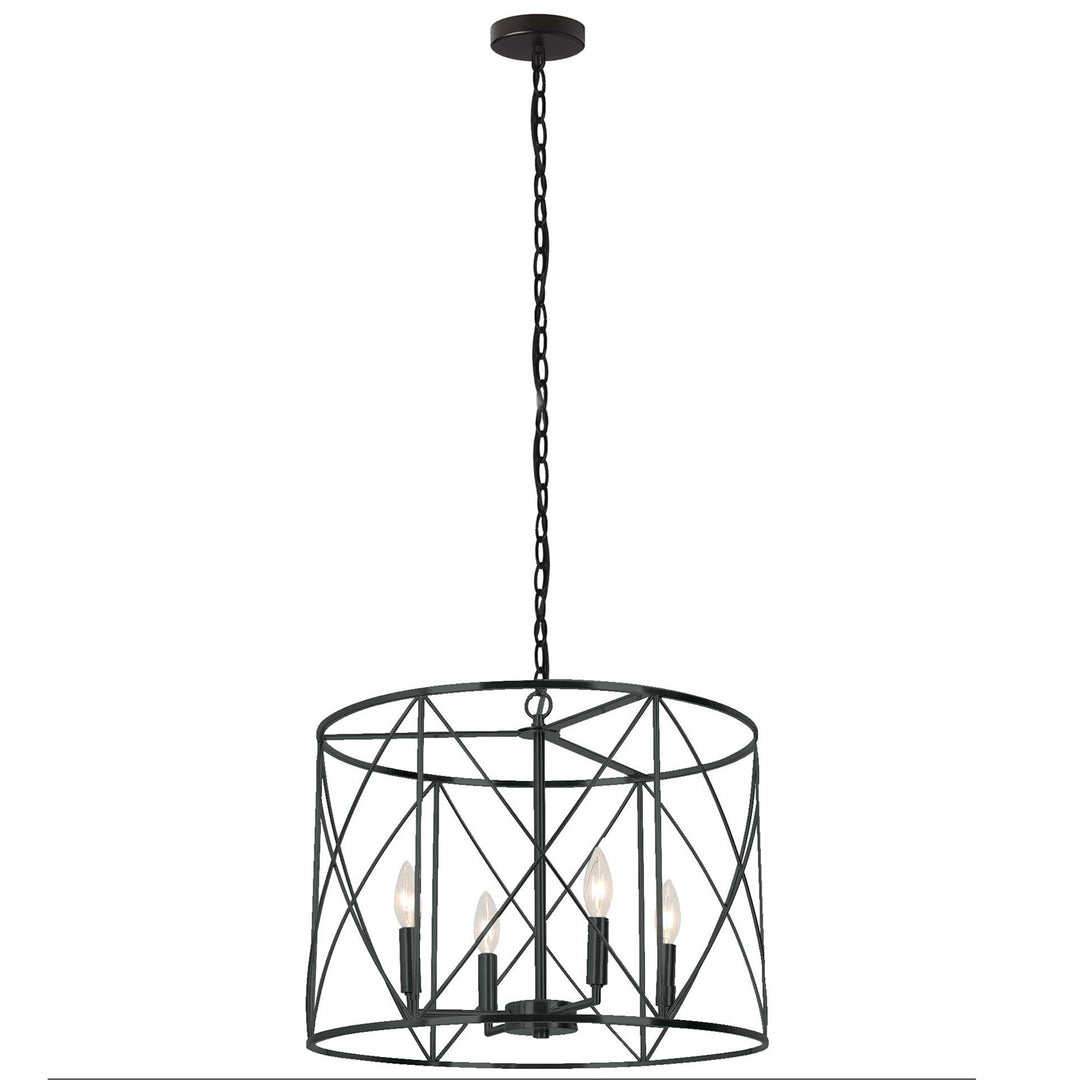 4 Light Incandescent  Semi-Flush Mount Matte Black by Dainolite