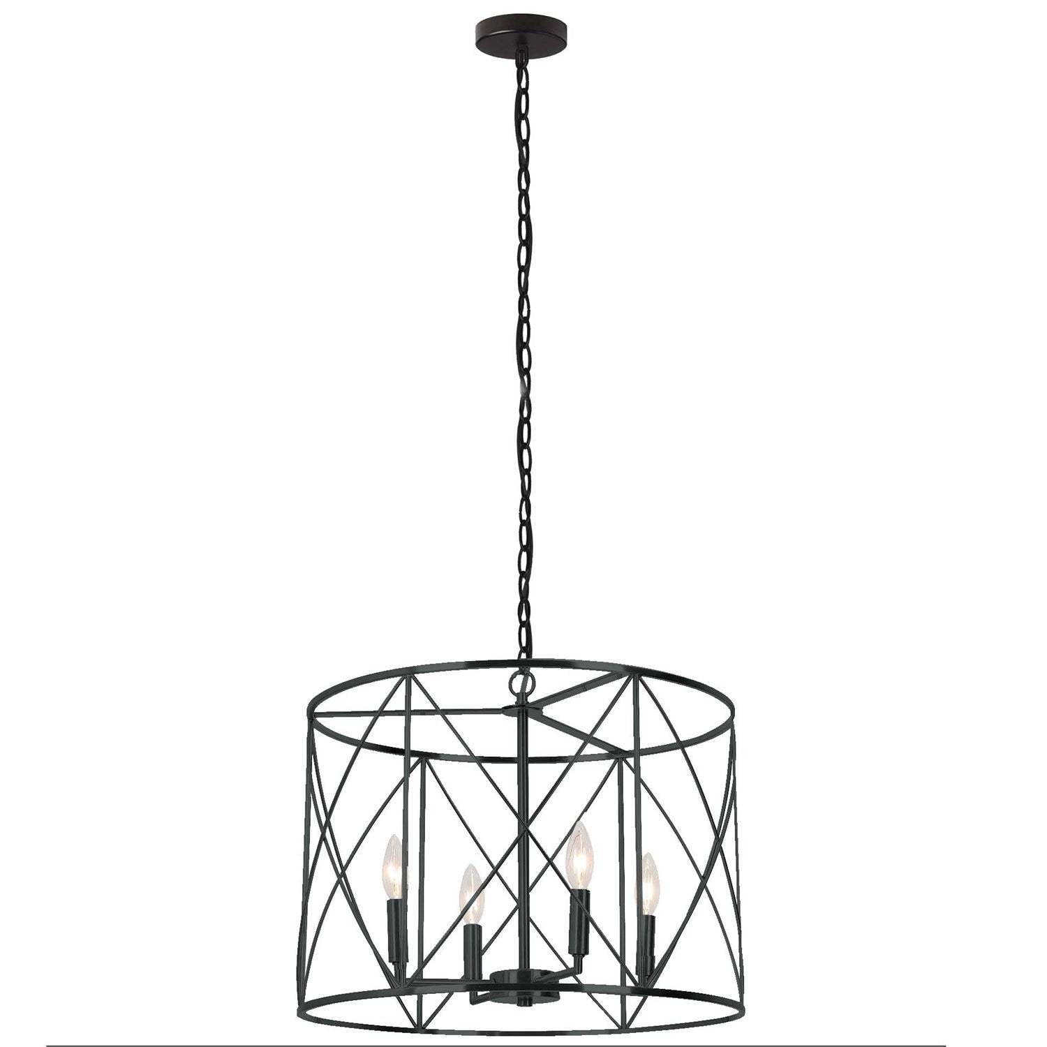 4 Light Incandescent  Semi-Flush Mount Matte Black by Dainolite