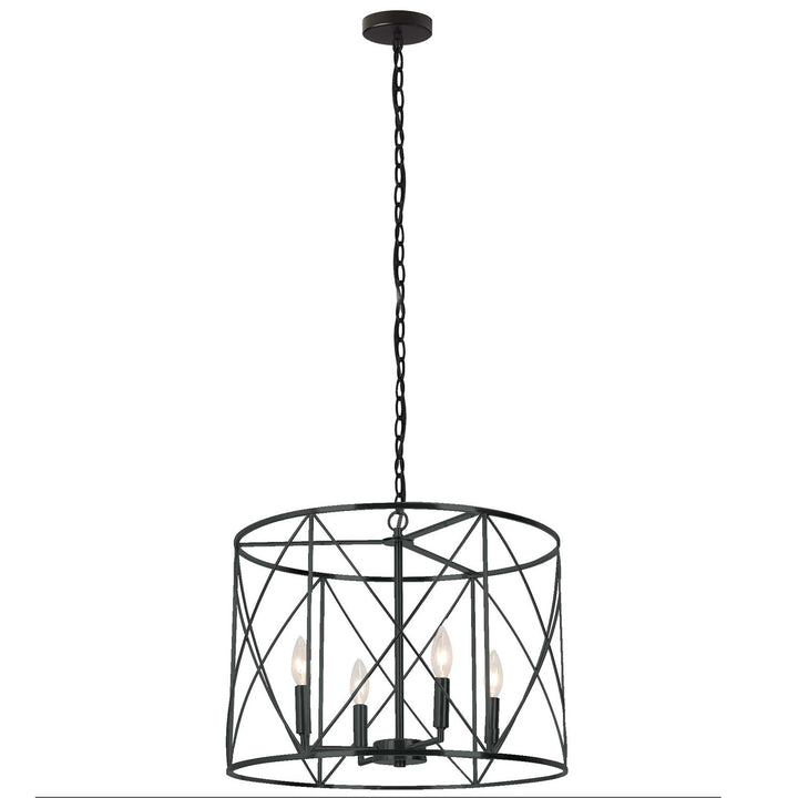 4 Light Incandescent  Semi-Flush Mount Matte Black by Dainolite