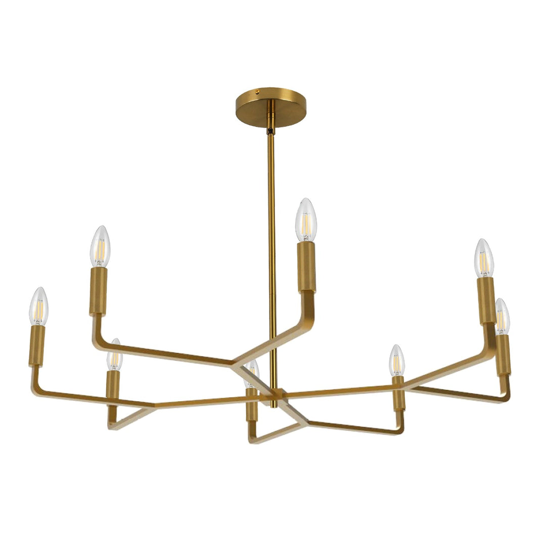 8 Light Incandescent Chandelier, Aged Brass by Dainolite