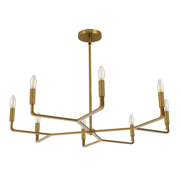 8 Light Incandescent Chandelier, Aged Brass by Dainolite