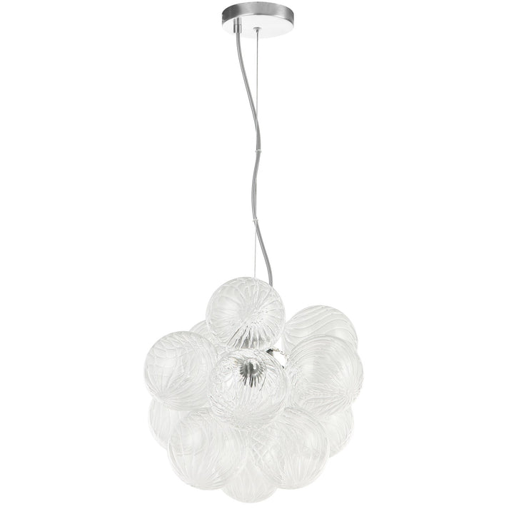 3 Light Polished Chrome Pendant W/ Clear Spiral Glass by Dainolite