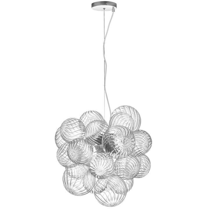 6 Light Halogen Pendant Polished Chrome With Clear Spiral Glass by Dainolite