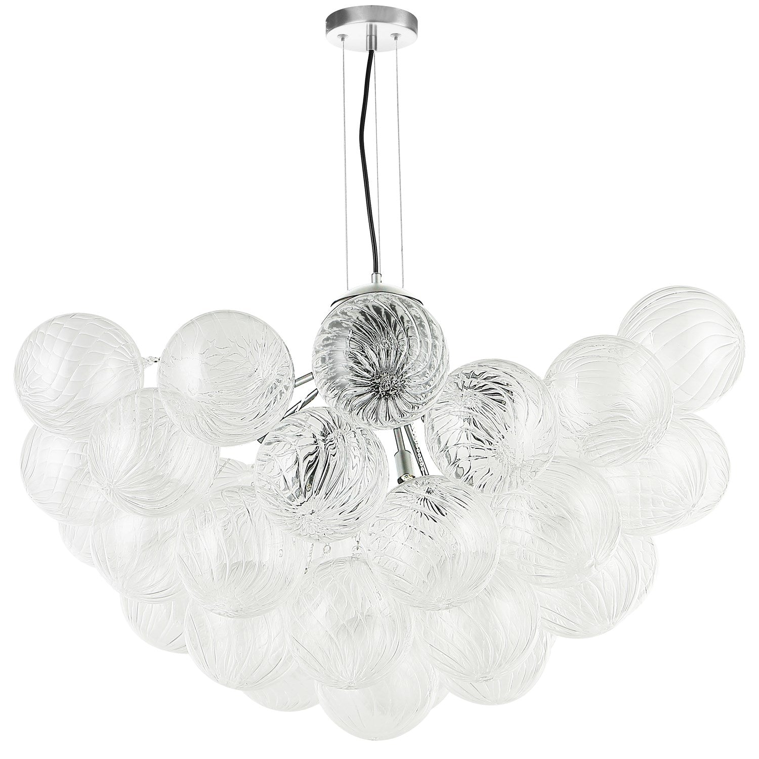 12 Light Polished Chrome Chandelier W/ Clear Spiral Glass by Dainolite