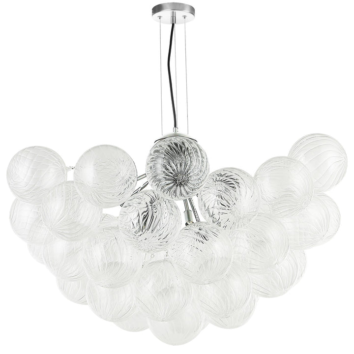 12 Light Polished Chrome Chandelier W/ Clear Spiral Glass by Dainolite