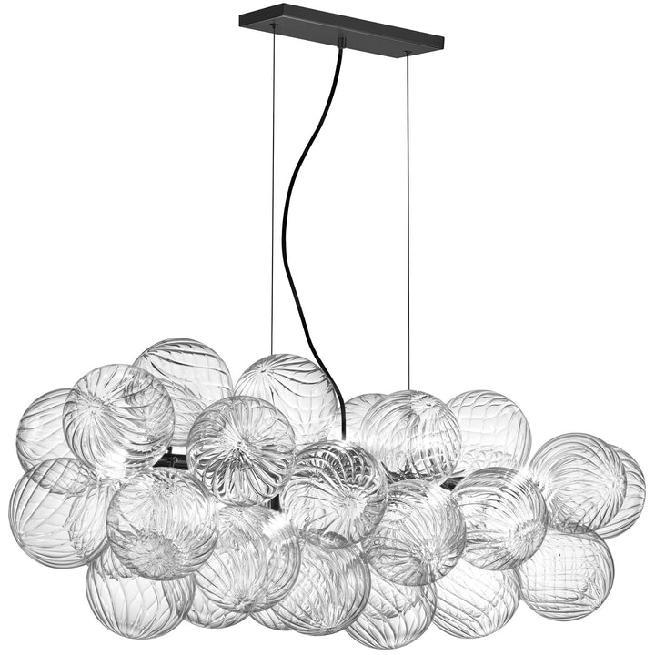 10 Light Halogen Horizontal Pendant Matte Black With Clear Spiral Glass by Dainolite