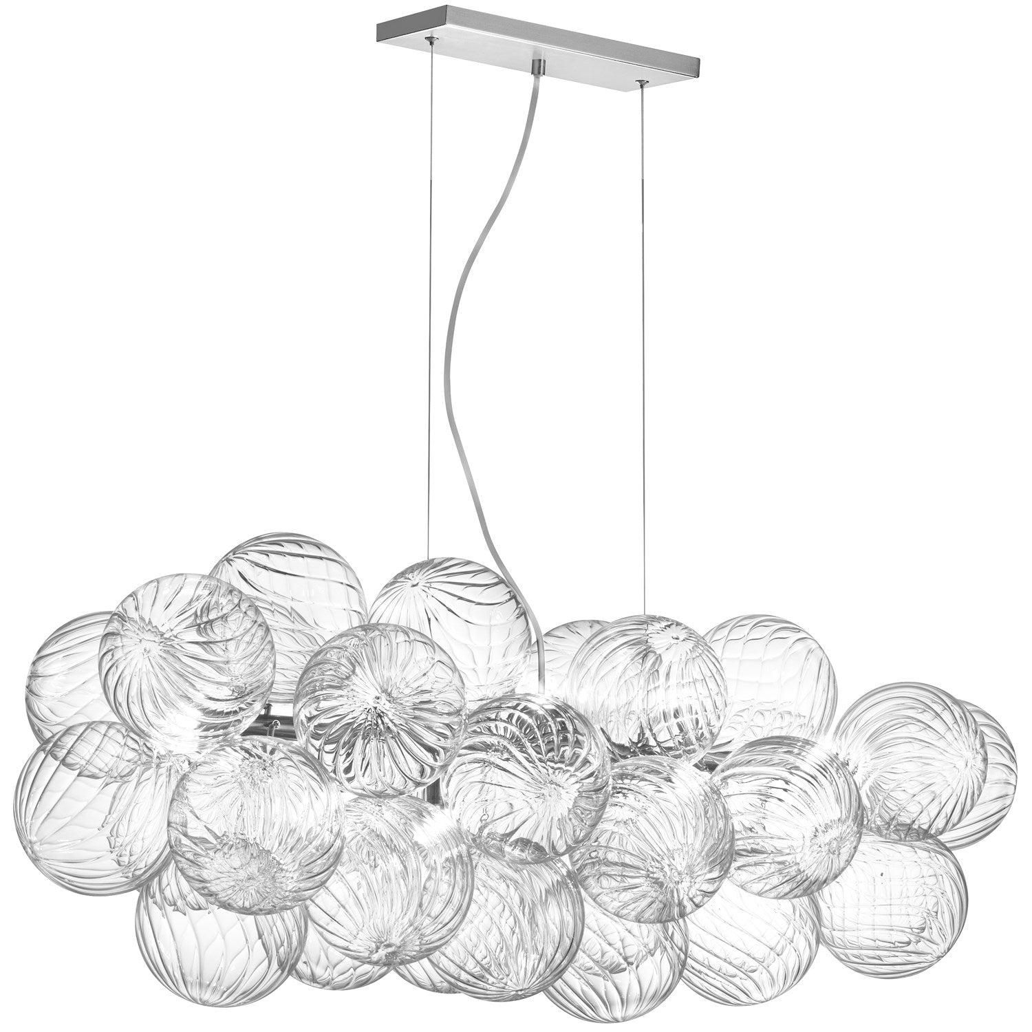 10 Light Halogen Horizontal Pendant Polished Chrome With Clear Spiral Glass by Dainolite