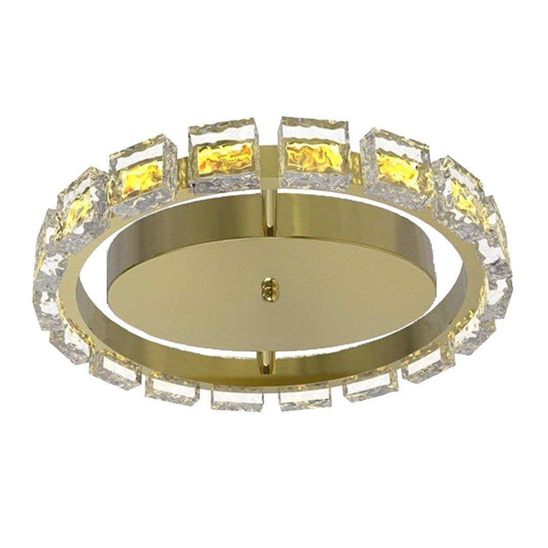 16W Flush Mount Aged Brass With Clear Acrylic by Dainolite