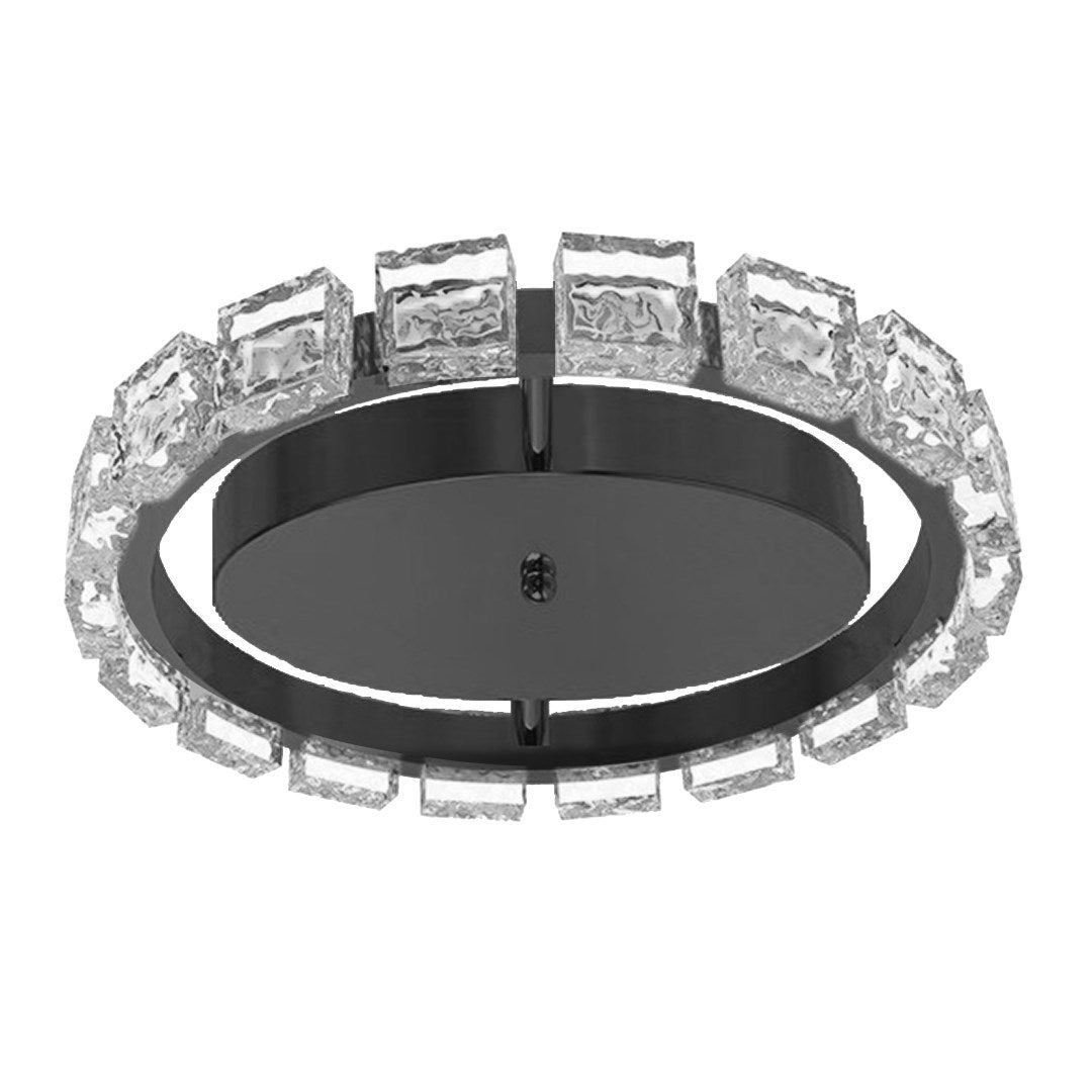16W Flush Mount Matte Black With Clear Acrylic by Dainolite