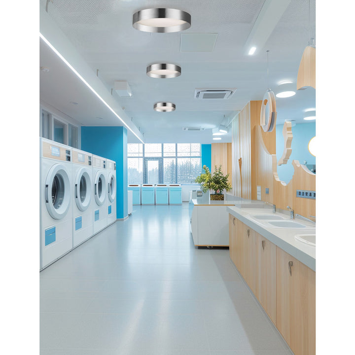 22W Flush Mount W/ Polished Chrome Metal Shade