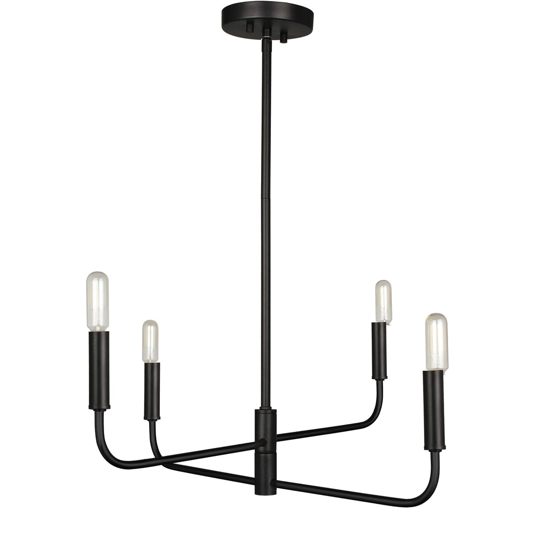 4 Light Incandescent Chandelier Matte Black by Dainolite