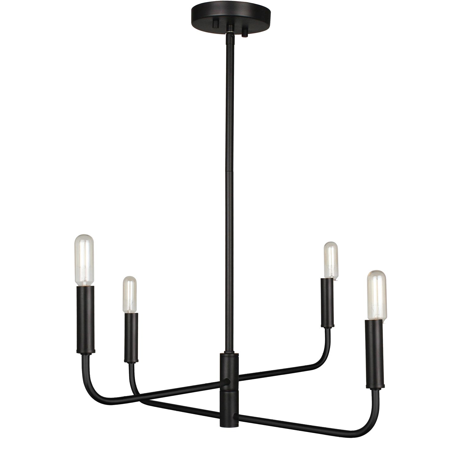 4 Light Incandescent Chandelier Matte Black by Dainolite