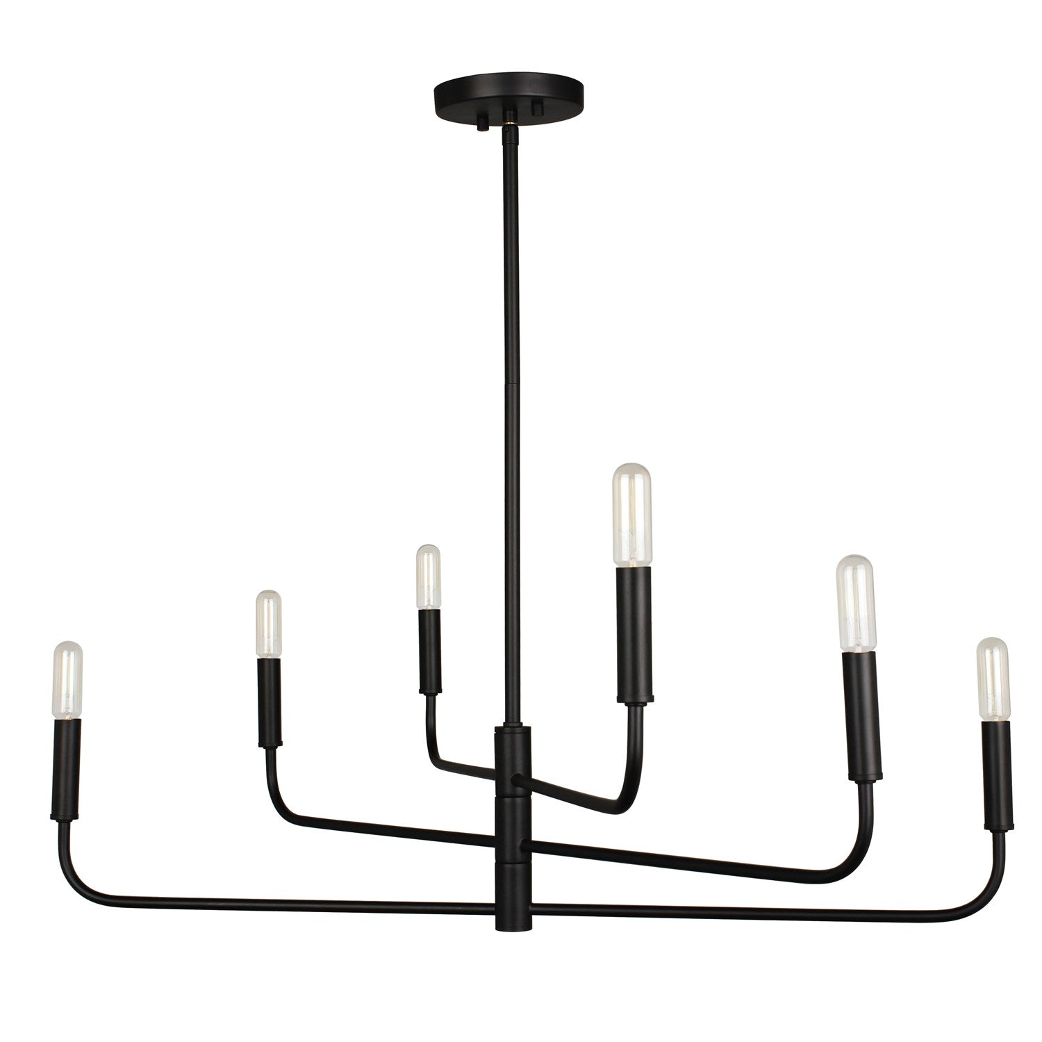 6 Light Incandescent Chandelier Matte Black by Dainolite
