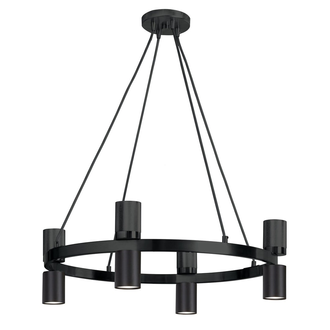 8 Light Chandelier In Matte Black by Dainolite