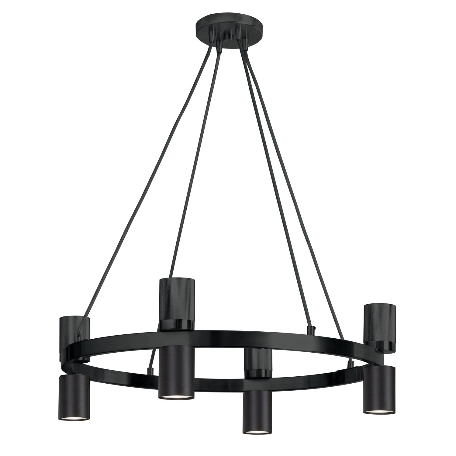8 Light Chandelier In Matte Black by Dainolite