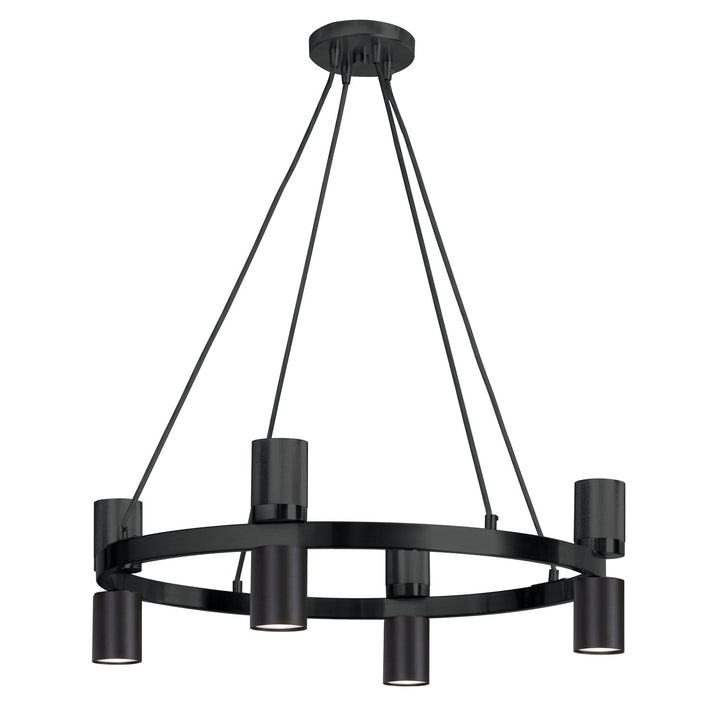 8 Light Chandelier In Matte Black by Dainolite