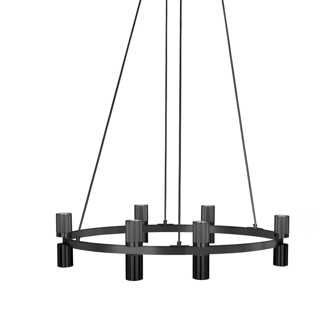 12 Light Chandelier In Matte Black by Dainolite