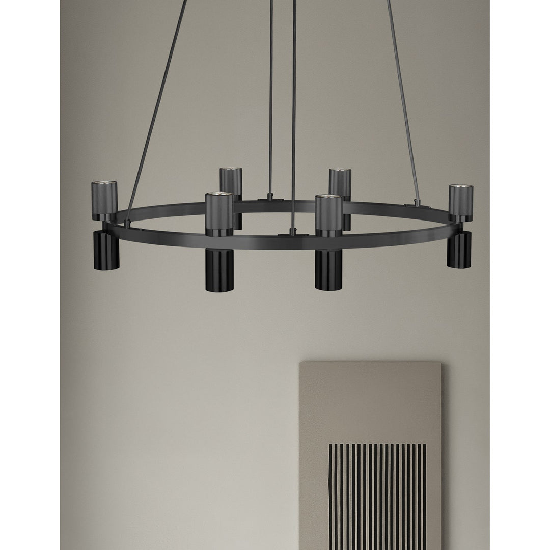 12 Light Chandelier In Matte Black