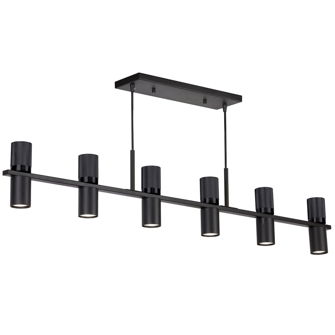 12 Light Horizontal Chandelier In Matte Black by Dainolite