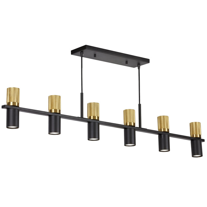 12 Light Horizontal Chandelier In Matte Black