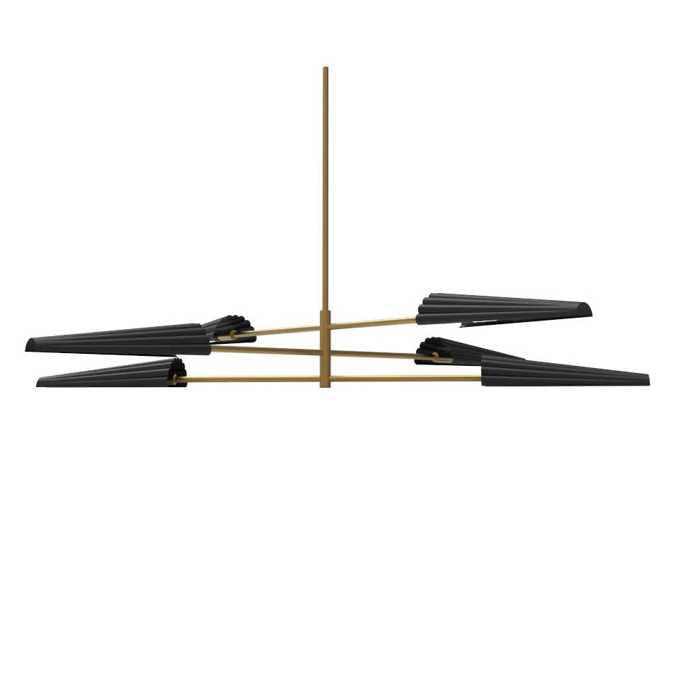6 Light Incandescent 3-Tier Chandelier Aged Brass
