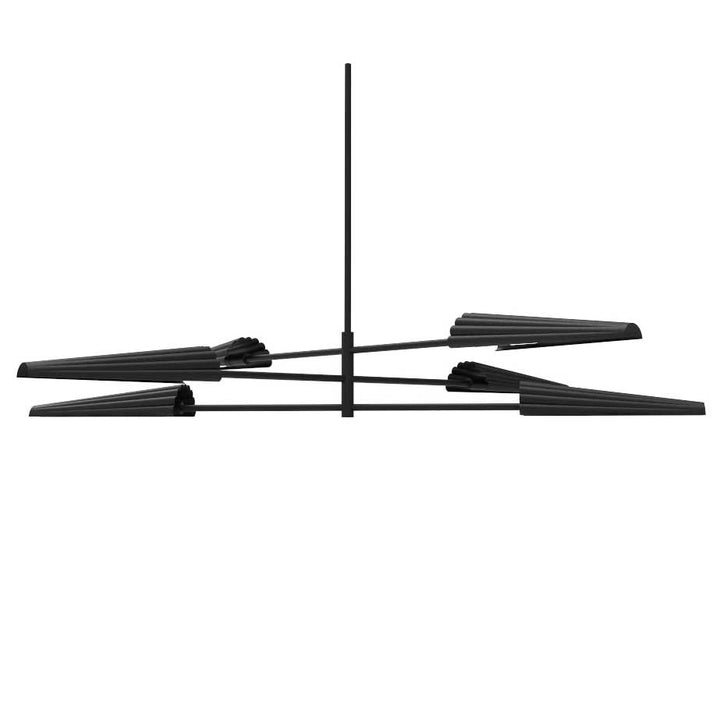6 Light Incandescent 3-Tier Chandelier Matte Black by Dainolite