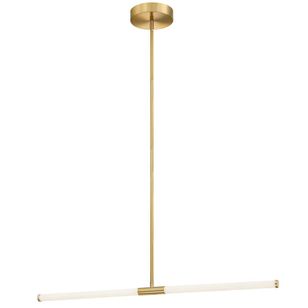 20W Horizontal Pendant Aged Brass With White Acrylic Diffusers by Dainolite