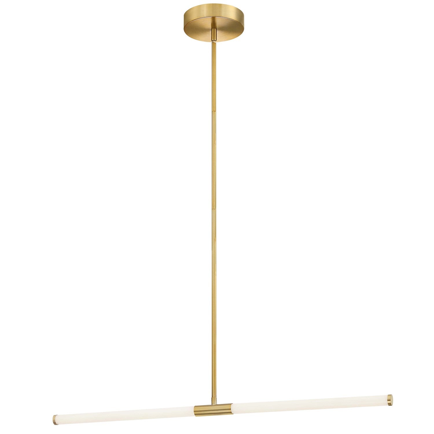 20W Horizontal Pendant Aged Brass With White Acrylic Diffusers by Dainolite