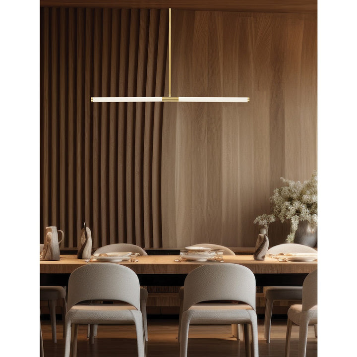 20W Horizontal Pendant Aged Brass With White Acrylic Diffusers