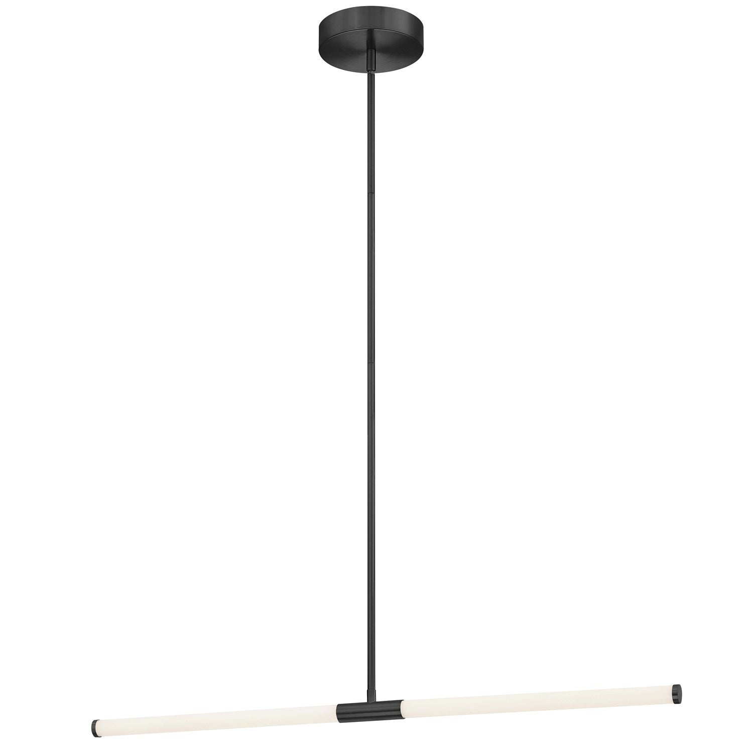 20W Horizontal Pendant Matte Black With White Acrylic Diffusers by Dainolite