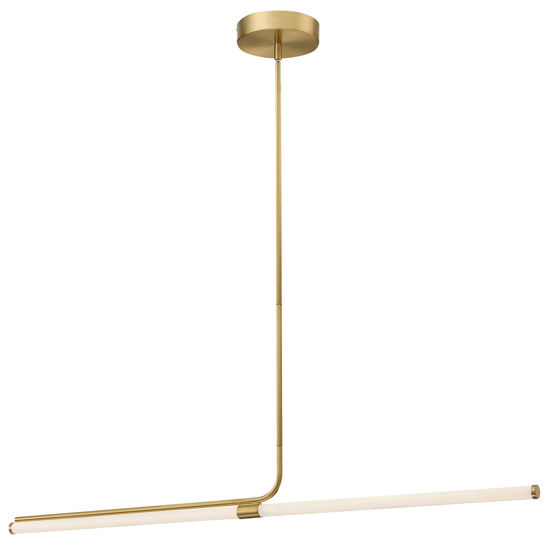 24W Horizontal Pendant, Aged Brass W/ White Acrylic Diffuser by Dainolite