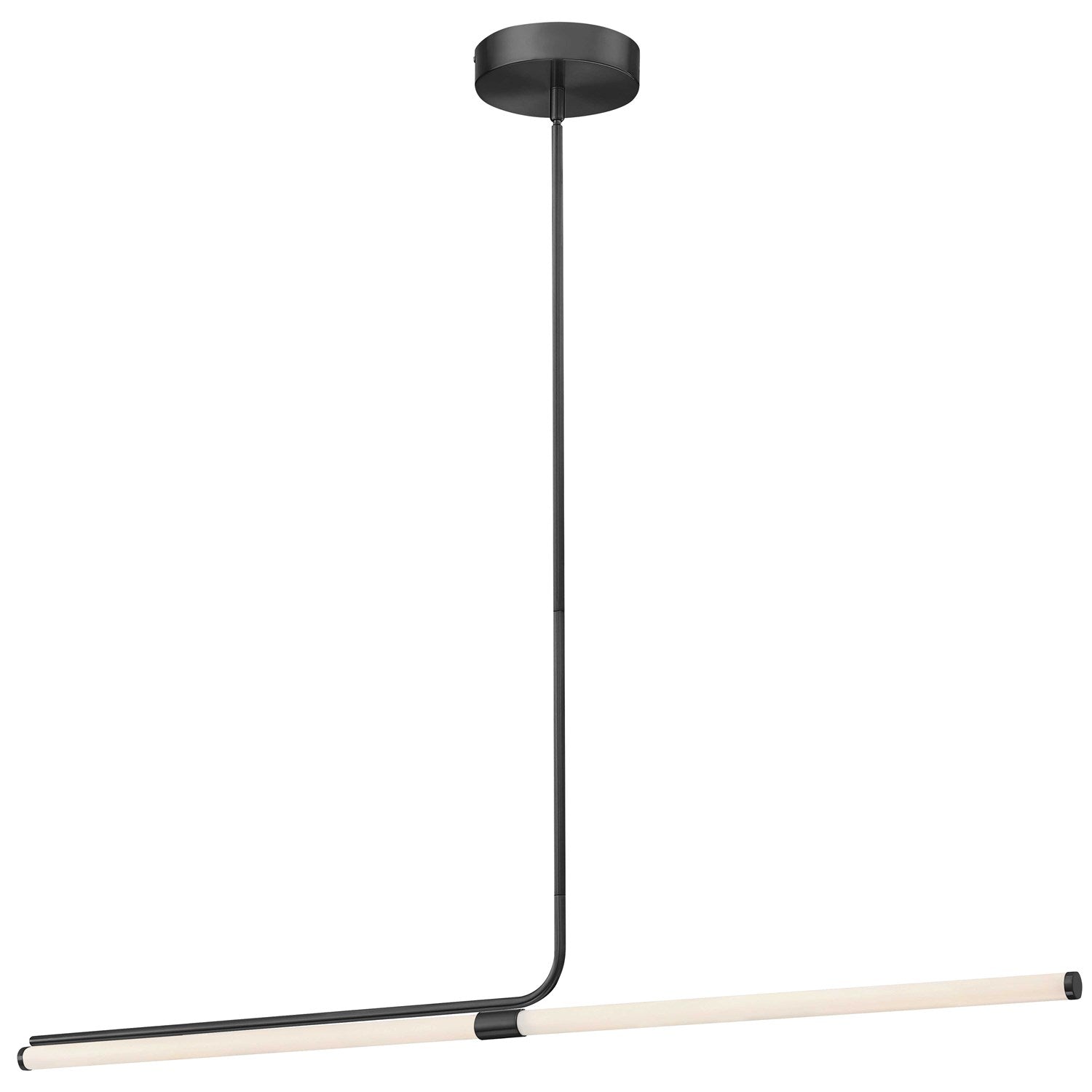 24W Horizontal Pendant, Matte Black W/ White Acrylic Diffuser by Dainolite
