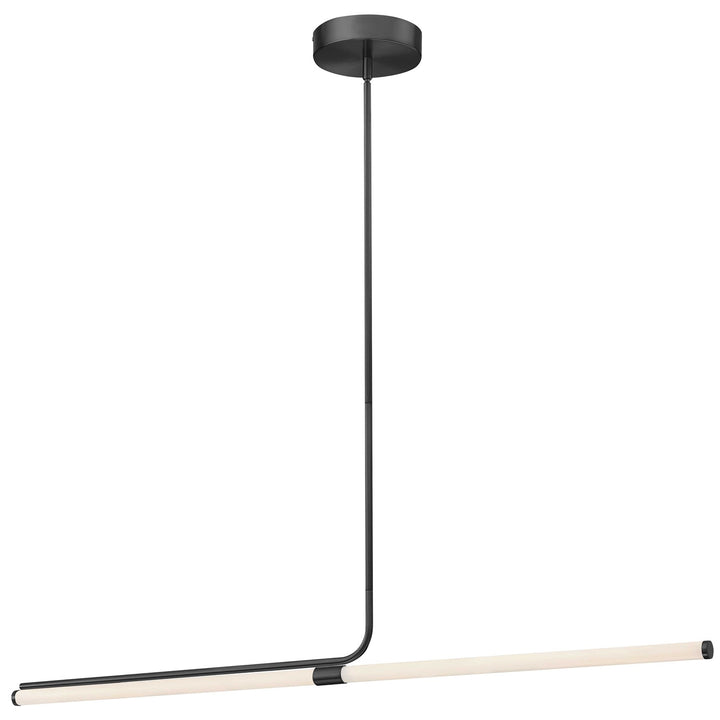 24W Horizontal Pendant, Matte Black W/ White Acrylic Diffuser by Dainolite
