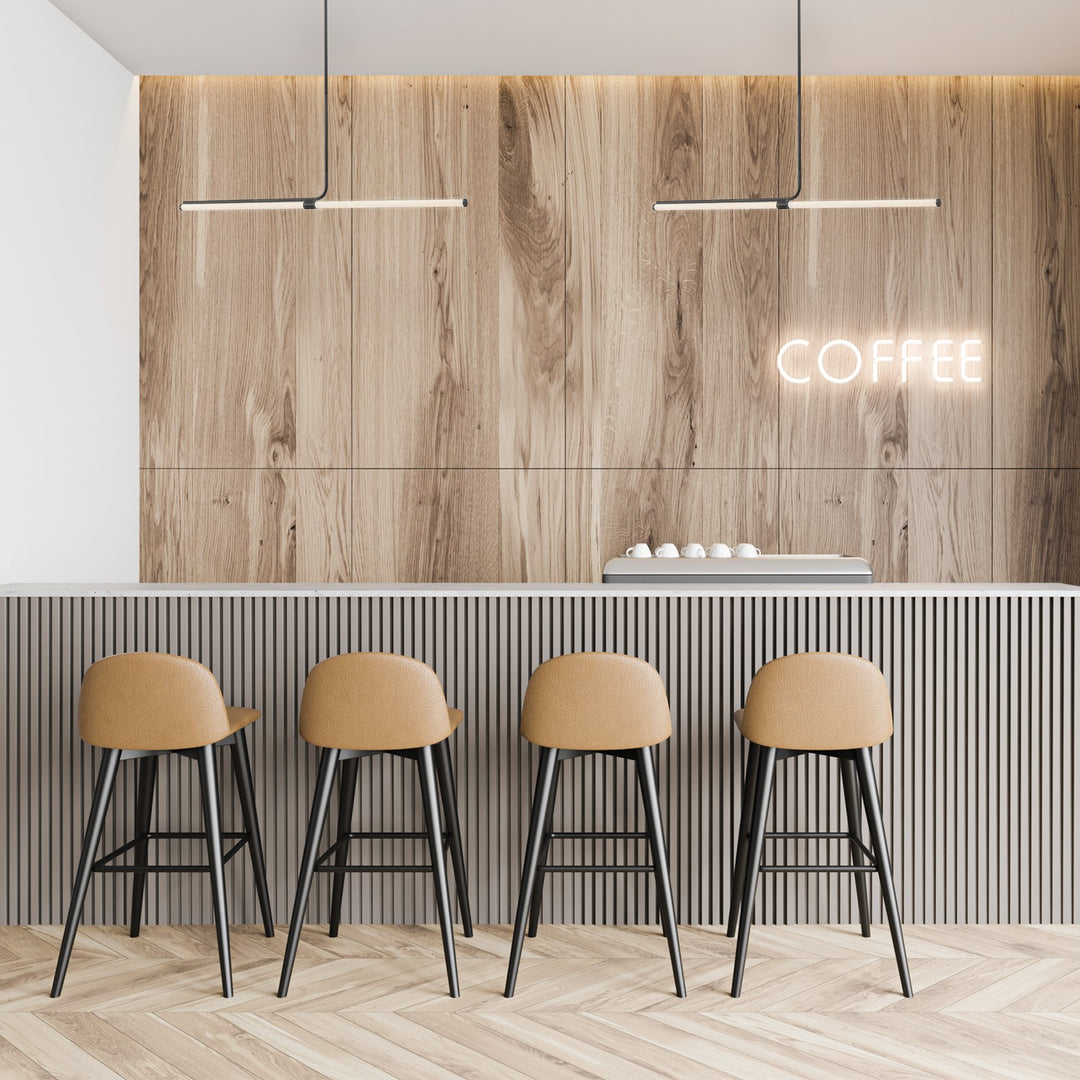 24W Horizontal Pendant, Matte Black W/ White Acrylic Diffuser