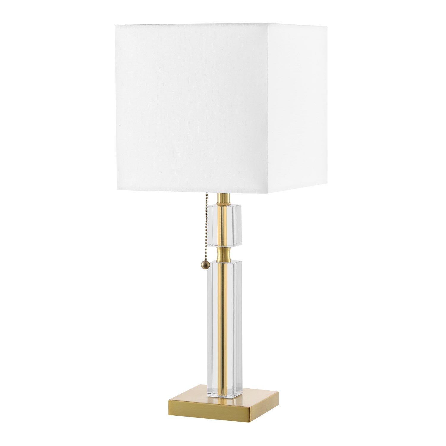 1 Light Incandescent Table Lamp Aged Brass With White Shade by Dainolite