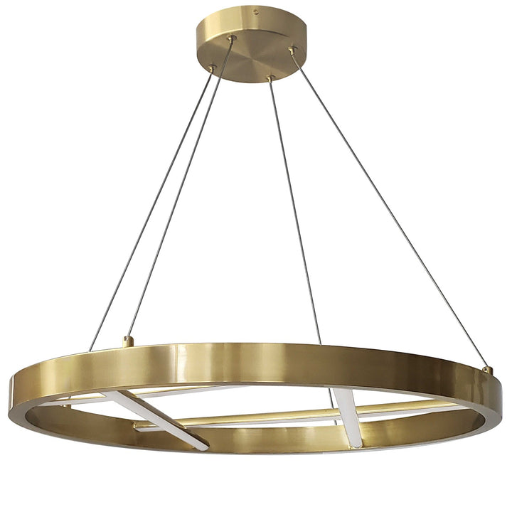 40W Chandelier, Aged Brass W/ White Silicone Diffuser by Dainolite