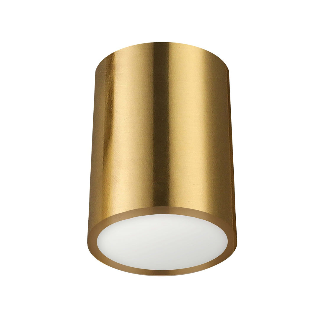 12W Flush Mount Aged Brass With Frosted Acrylic Diffuser by Dainolite