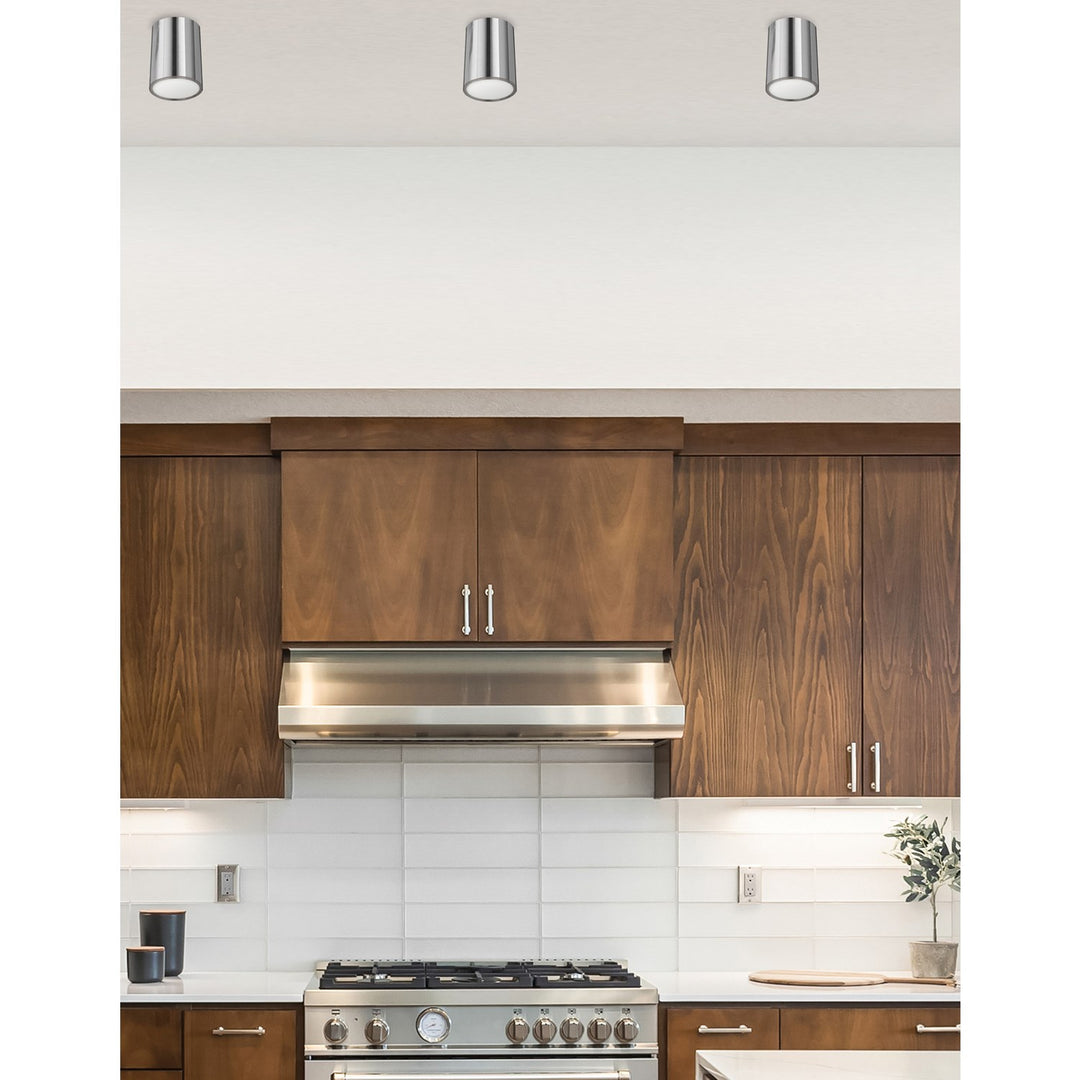 12W Flush Mount Polished Chrome With Frosted Acrylic Diffuser