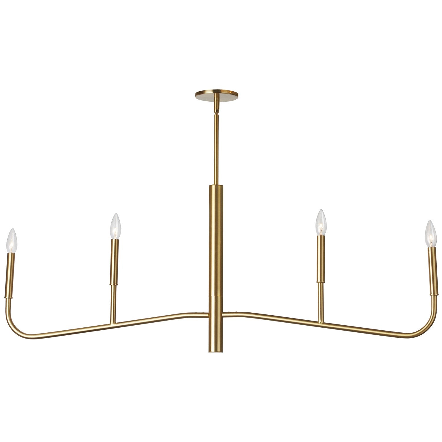 4 Light Incandescent Horizontal Chandelier, Aged Brass by Dainolite