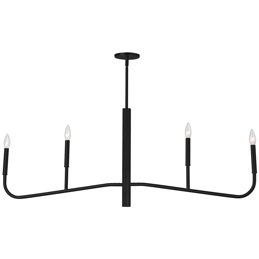 4 Light Incandescent Horizontal Chandelier, Matte Black by Dainolite