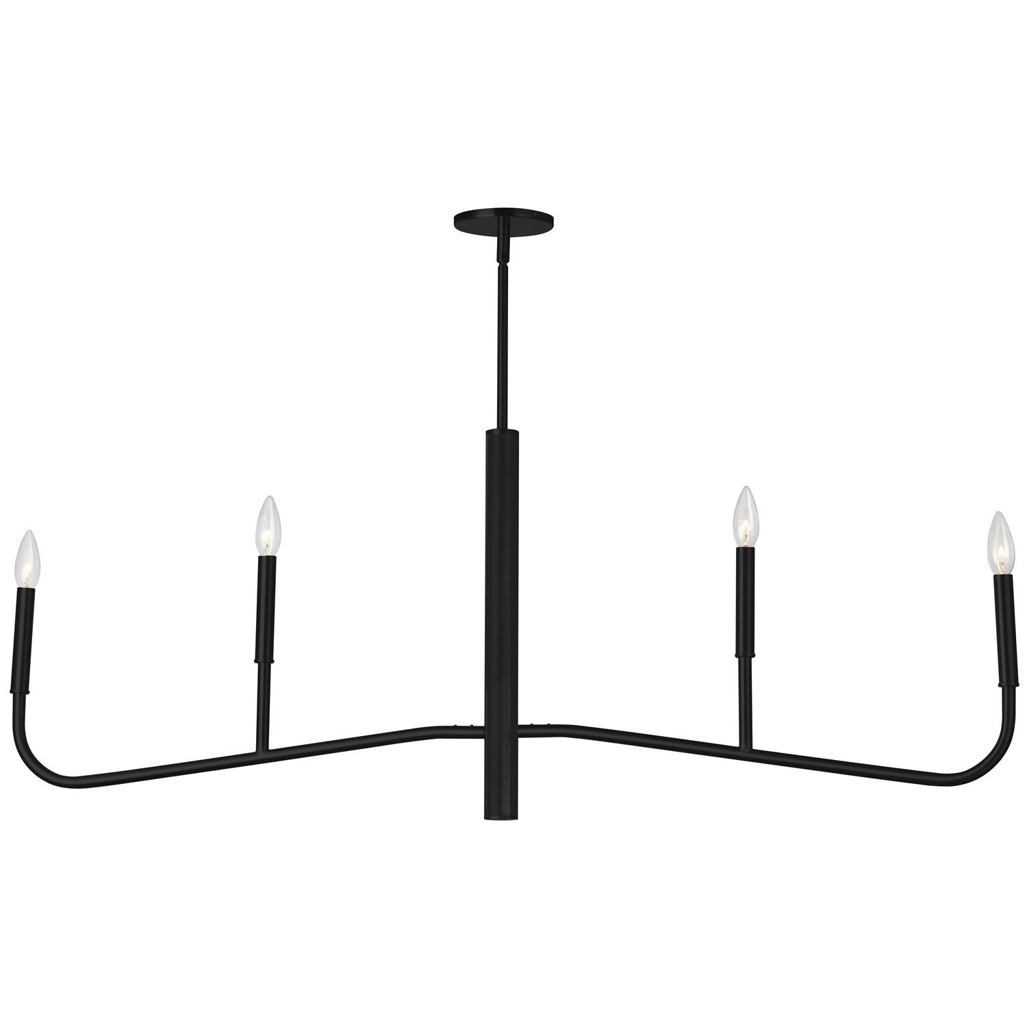 4 Light Incandescent Horizontal Chandelier, Matte Black by Dainolite