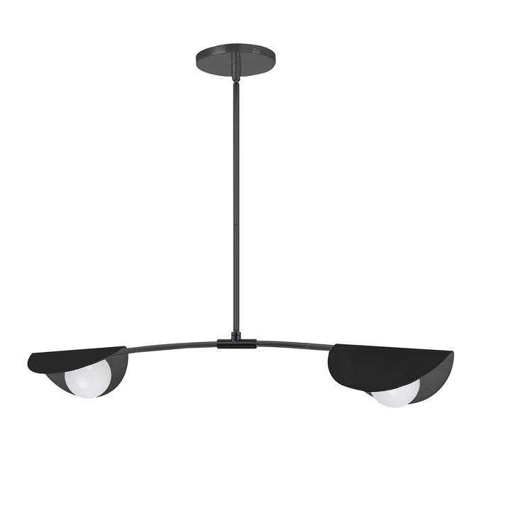 2 Light Halogen Horizontal Pendant Matte Black With White Glass by Dainolite