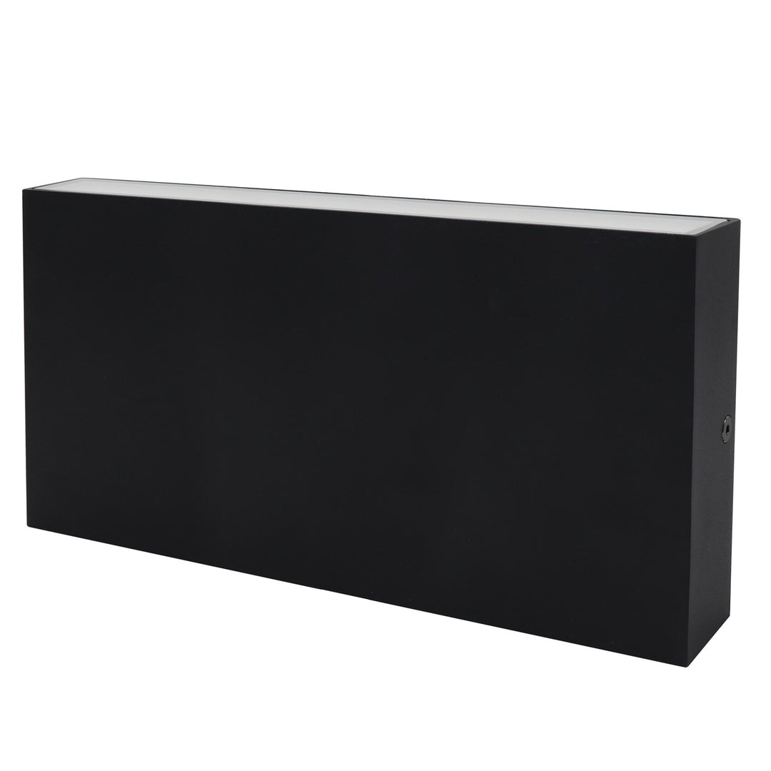 24W Outdoor Wall Sconce, Matte Black With Frosted Acrylic Diffuser by Dainolite