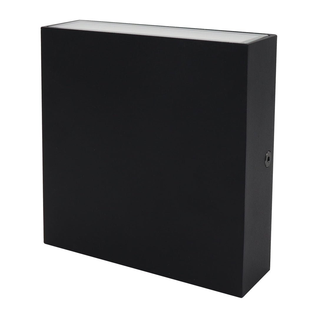 15W Led Outdoor Wall Sconce, Matte Black With Frosted Acrylic Diffuser by Dainolite